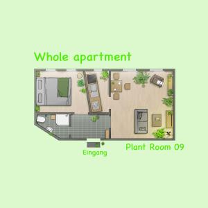 a floor plan of a plant room apartment at (PLANTROOM9)Ganze Wohnung allein in Halle an der Saale