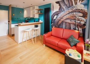 Kuchyň nebo kuchyňský kout v ubytování neyland apartments Norderney