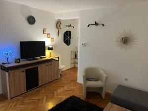 Televízia a/alebo spoločenská miestnosť v ubytovaní Sweet apartman Maša