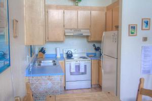 a small kitchen with a stove and a refrigerator at Life's Better The Milky Way condo in Stateline