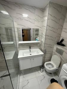 Koupelna v ubytování Hotel Peak