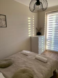 Posteľ alebo postele v izbe v ubytovaní Apartament Piaskowy Perłowa Przystań Kołobrzeg