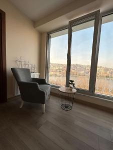 אזור ישיבה ב-Wunderschönes Apartment mit Blick aufs GoldeneHorn