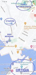 a map of paris with attractions at MERIDIAN B&B in Siracusa