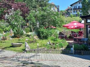 Gasthof Edelweiss外面的花园