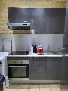 a kitchen with a stove and a sink at STUDIO DONDAINES in Lille