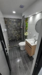 een badkamer met een toilet en een wastafel bij Apartamento Las Palmas in Arauca