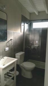 La salle de bains est pourvue de toilettes et d'un lavabo. dans l'établissement Alojamiento Trayken, à San Martín de los Andes