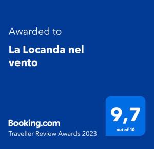 Certificat, premi, rètol o un altre document de La Locanda nel vento