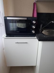 Kuchyň nebo kuchyňský kout v ubytování Apartment Curly