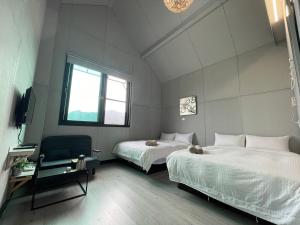 Cama o camas de una habitación en Evi Bnb