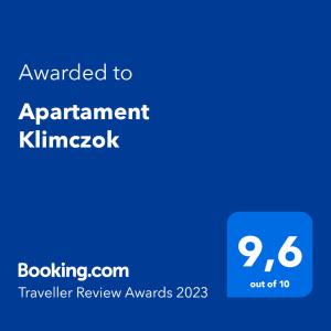 Certifikát, hodnocení, plakát nebo jiný dokument vystavený v ubytování Apartament Szyndzielnia