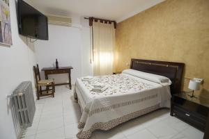 Postel nebo postele na pokoji v ubytování Hotel Virgen de los Reyes