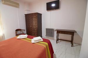 Postel nebo postele na pokoji v ubytování Hotel Virgen de los Reyes