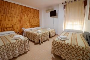 Postel nebo postele na pokoji v ubytování Hotel Virgen de los Reyes