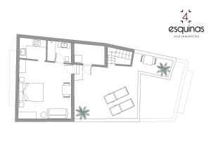 a sketch of a modern house plan at 4 Esquinas Adeje Homes in Adeje