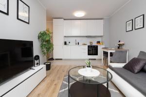 Kuchyňa alebo kuchynka v ubytovaní Gdynia Nasypowa Apartments with Parking by Noclegi Renters