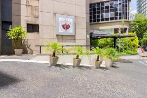 a group of potted plants in front of a building at 360 Cerqueira César in Sao Paulo +15 photos