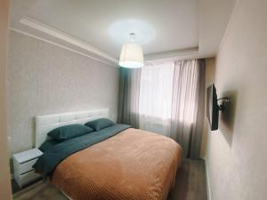 ein Schlafzimmer mit einem großen Bett in einem Zimmer in der Unterkunft Best location in City center in Chişinău
