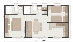 比奧格勒納莫魯的住宿－La Mer Mobil Home，房屋的平面图