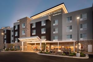 una representación de la parte delantera de un hotel en TownePlace Suites by Marriott Joliet Minooka, en Minooka