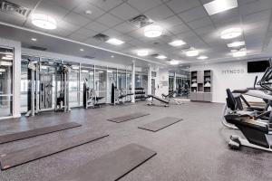 un gimnasio con varias cintas de correr y máquinas en él en Fairfield Inn & Suites by Marriott Chicago Schaumburg, en Schaumburg