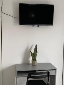 A television and/or entertainment centre at London Road Flats - Free WIFI, washing machine, smart TV, easy access to A50