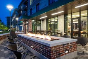 a fire pit in front of a building at Courtyard by Marriott Houston Northeast in Houston