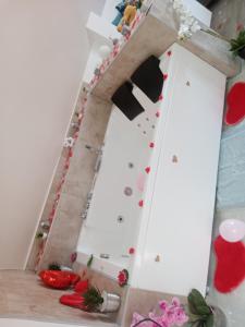 eine Kletterwand in einem Zimmer mit Erdbeeren in der Unterkunft Studio Jacuzzi au centre Colmar in Colmar