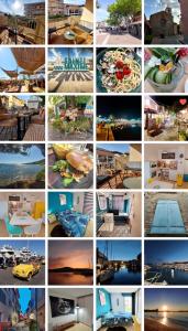 uma colagem de fotos de diferentes tipos de alimentos em Appartement à 100m de la plage 7 nuits minimum haute saison em Sainte-Maxime