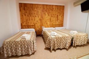 Postel nebo postele na pokoji v ubytování Hotel Virgen de los Reyes