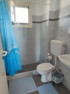 a bathroom with a toilet and a sink at CIELO Summer House Paros in Santa Marina