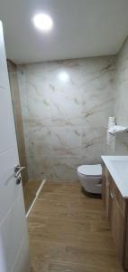 a bathroom with a toilet and a sink at Apartment Verde in Bar