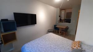 Televízia a/alebo spoločenská miestnosť v ubytovaní Studio 302 au 15 rue Battant à Besançon