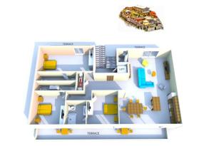 two views of a floor plan of a house at The Parthenon Terrace ReNoVaTeD with a view ! in Athens