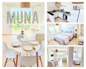 a collage of pictures of a kitchen and a dining room at MUNA in Concepción del Uruguay