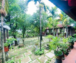 a courtyard with a lot of plants and trees at Le Jardin De Tam Coc in Ninh Binh