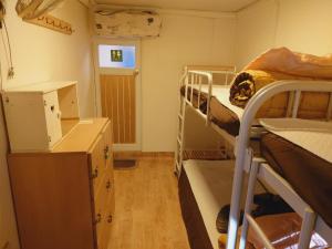 a dorm room with two bunk beds and a window at Seoul Guesthouse Foreigners Only in Seoul