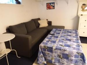 - un salon avec un canapé et un lit dans l'établissement Københavnsvej, à Roskilde