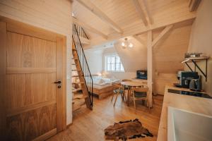 Postel nebo postele na pokoji v ubytování Apartman s výhledem