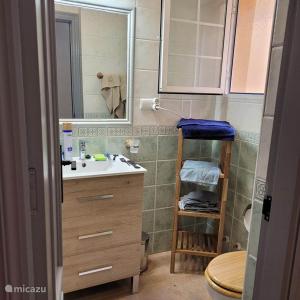 a bathroom with a sink and a mirror at Casa Steven in Torrevieja