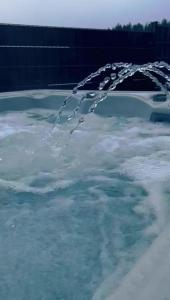 a pool of water with ice in it at Chalet Young & Fun in Freyung