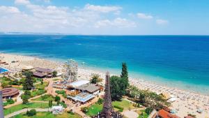 an aerial view of a beach with a crowd of people at International Hotel Casino & Tower Suites in Golden Sands