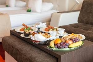 a tray of food on a table in a room at International Hotel Casino & Tower Suites in Golden Sands