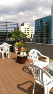 A balcony or terrace at Taipei Discover Hostel