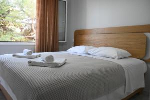 Postel nebo postele na pokoji v ubytování Vasilis Apartments