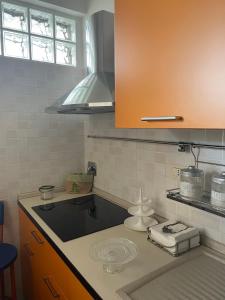 a kitchen with a sink and a counter top at La casa di Flora aeroporto di Fiumicino in Fiumicino