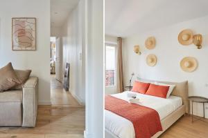 Posteľ alebo postele v izbe v ubytovaní Residence Center of Paris le Marais by Studio prestige