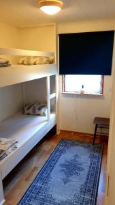 a small room with a bunk bed and a window at Sala Cabin in Sala