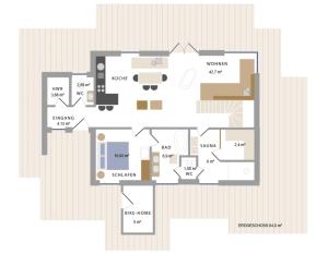 a floor plan of a house with at Reetdorf Geltinger Birk Künstlerkate Eisvogel in Nieby